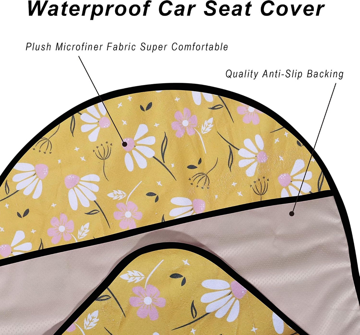 Car Seat Cover Protector Front Seats,for Gym Workout,Running,Swimming,Beach and Hiking,Waterproof Sweat Towel Bucket Seat Covers for Cars SUV Trucks (Black, 1Pcs)