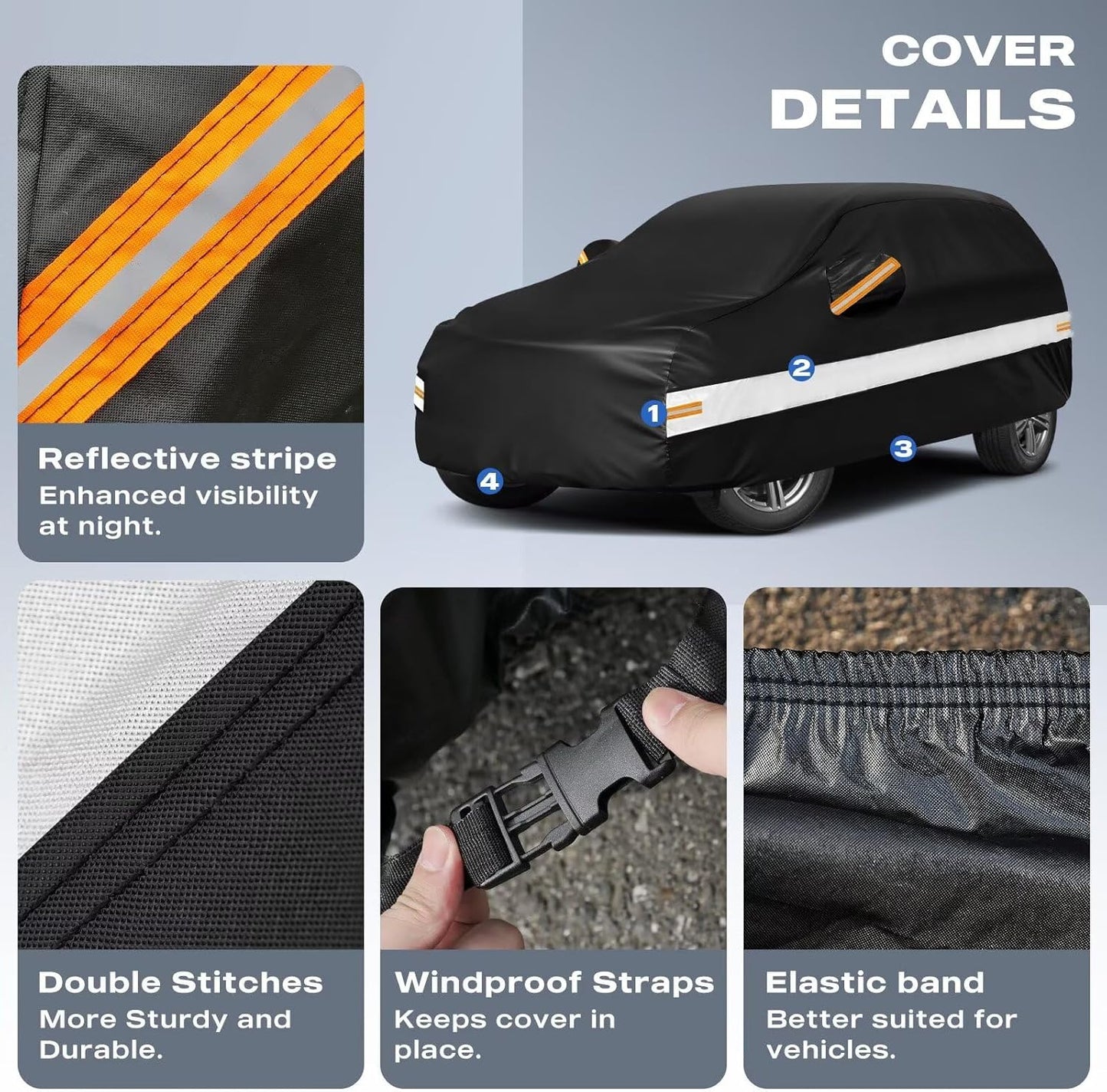 10 Layers Car Cover Custom Fit for Mercedes Benz C Class C250 C300 C43 C63 (1993-2026), Waterproof All Weather for Automobiles, Outdoor Full Cover Sun Dust Rain Protection with Cotton. Black - Colors A