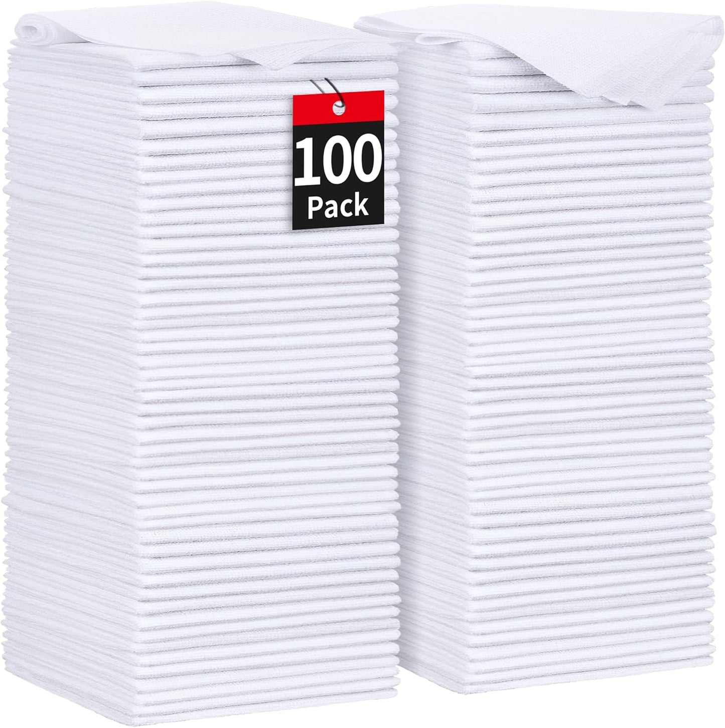 Microfiber Cleaning Cloth, 100 Pack Cleaning Rags Microfiber Towel Bulk Absorbent Lint-Free Wash Cloths, All-Purpose Shop Towels for Cars, Automotive, Garage, Home & Kitchen 11.5"*11.5"