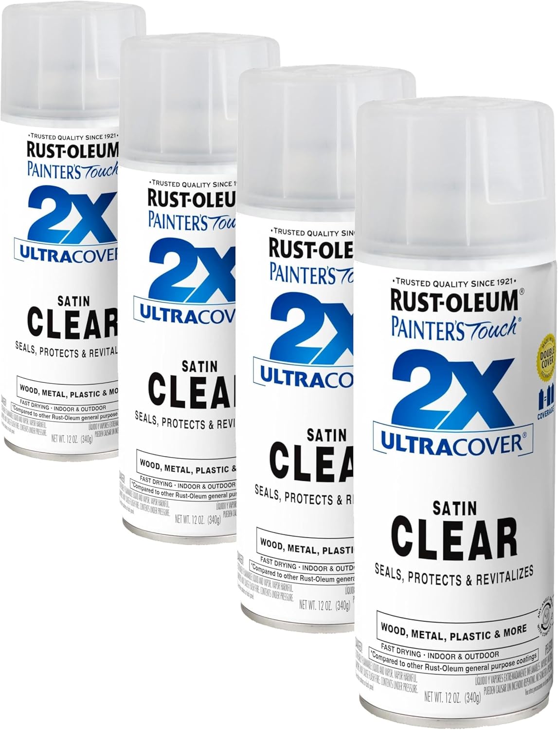 Rust-Oleum 334029 Painter's Touch 2X Ultra Cover Spray Paint, 12 oz, Gloss Clear - Colors B