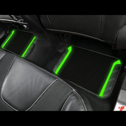 CAR PASS Air Mesh Leather Car Seat Covers Full Set, Waterproof Car Floor Mats, Sporty Steering Wheel Cover 14.5-15in, Universal Fits for 95% Cars Truck SUV (Black and Blue)