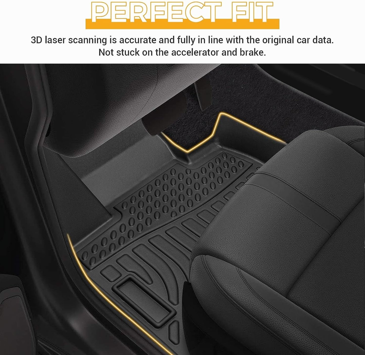 All Weather Floor Mats for 2016-2019 Chevy Cruze (No Fit 2016 Cruze Limited), Chevy Cruze Floor Mats, 1st and 2nd Maximum Coverage, 3D Waterproof TPE Rubber Protector Car Mats Full Set Liners