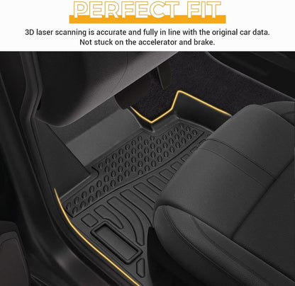 All Weather Floor Mats for 2016-2019 Chevy Cruze (No Fit 2016 Cruze Limited), Chevy Cruze Floor Mats, 1st and 2nd Maximum Coverage, 3D Waterproof TPE Rubber Protector Car Mats Full Set Liners