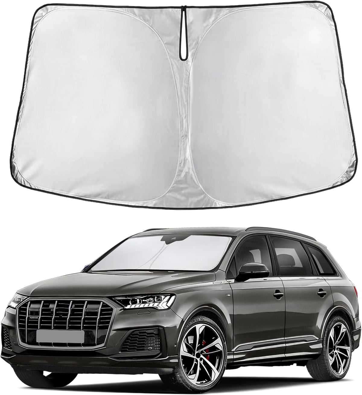EcoNour Car Windshield Sun Shade | 2025 Upgraded Innovative No-Light-Pass Technology for Maximum Coverage | Foldable Sun Shade Keeps Your Vehicle Cool | Must-Have Car Accessories | Small (59" x 29") - Colors F