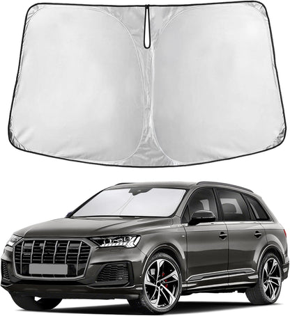 EcoNour Car Windshield Sun Shade | 2025 Upgraded Innovative No-Light-Pass Technology for Maximum Coverage | Foldable Sun Shade Keeps Your Vehicle Cool | Must-Have Car Accessories | Small (59" x 29") - Colors F