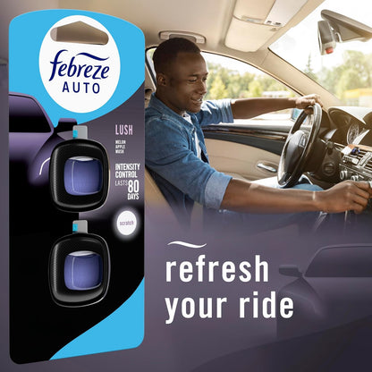 Febreze AUTO Air Freshener, Odor-Fighting Automotive Vent Clip, Midnight Storm Scent, 8 Count