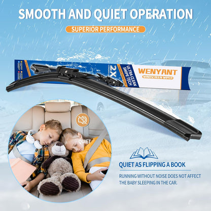 28"/28" Windshield Wipers Compatible with Ford Edge 2015-2020 Focus 2012-2018 Escape/Fusion 2013-2019 Front Wiper Blades for My Car Original Equipment Automotive Replacement (Set of 2) - Colors A