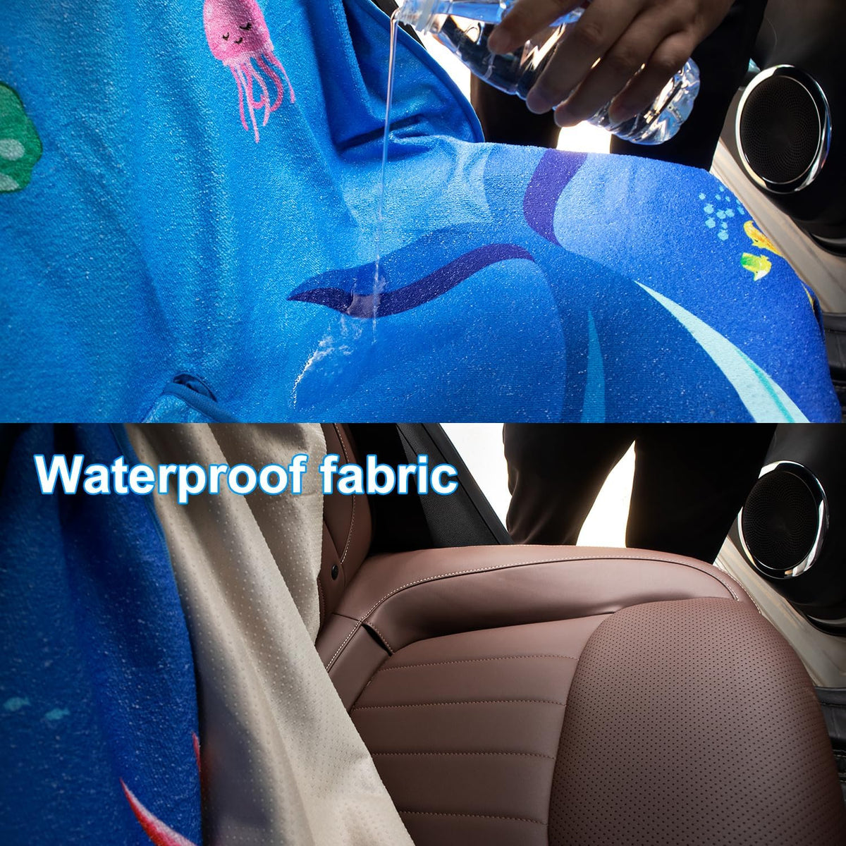 Waterproof Sweating Car Seat Cover for Post Gym Workout, Running, Swimming, Beach and Hiking, Universal Fit Non-Slip Towel Bucket Seat Protector for Cars SUV Trucks, Machine Washable (Grey)