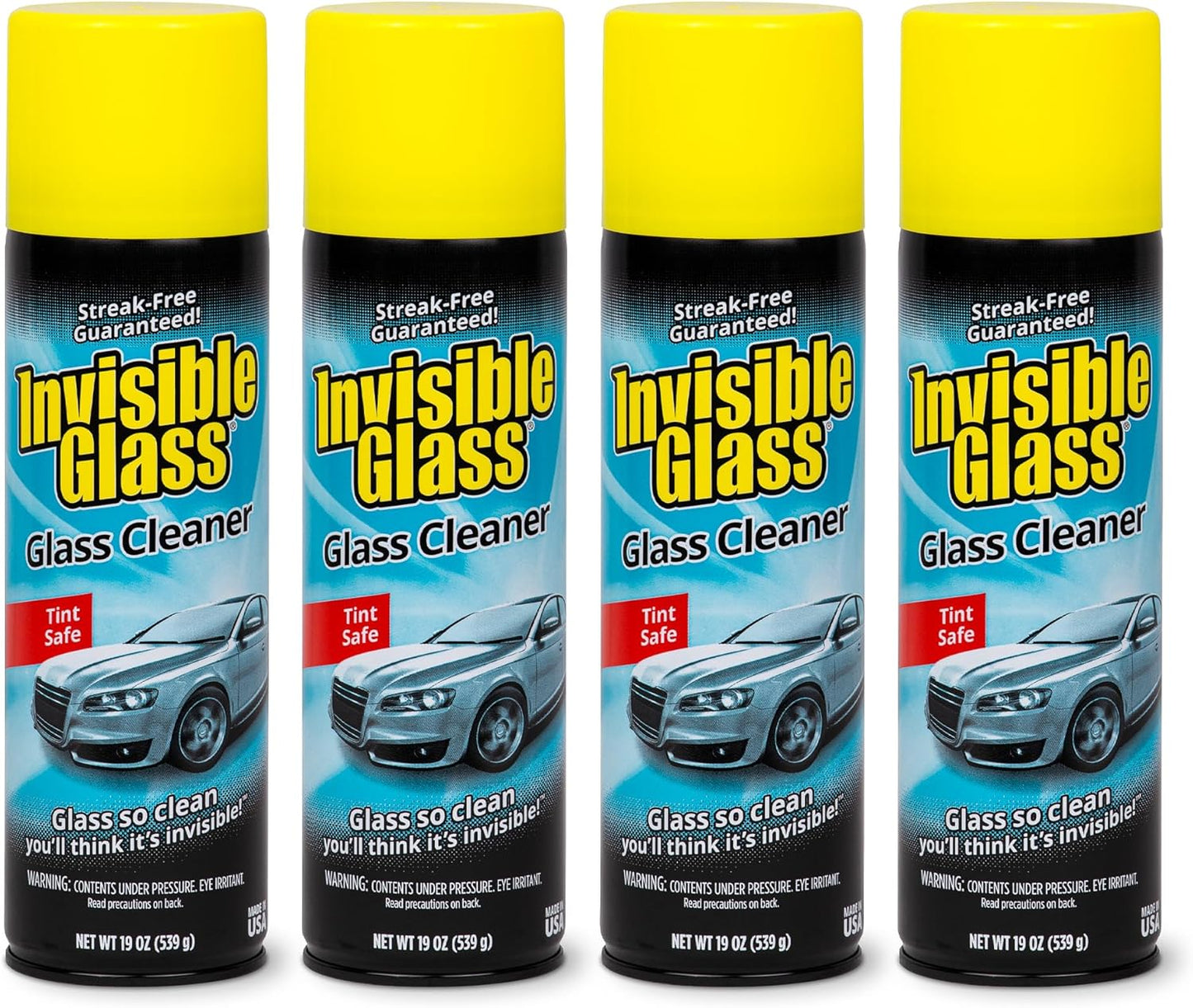 Invisible Glass 91164-6PK Premium Aerosol Glass Cleaner Spray for Car Windshields and Windows, Automotive and Home Window Cleaner, Streak-Free, Ammonia-Free, Tint-Safe – 19 oz (Pack of 6)