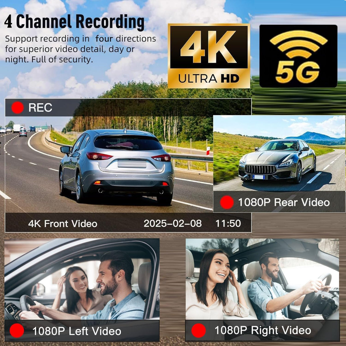 1080P Dual Dash Camera for Car Front and Inside Dashcam Car Security Video Recorder,170°Wide Angle Vehicle Cam,WDR,G-Sensor,2’’ IPS Screen,Loop Recording,Night Vision (Dual Dash Cam Without Card)