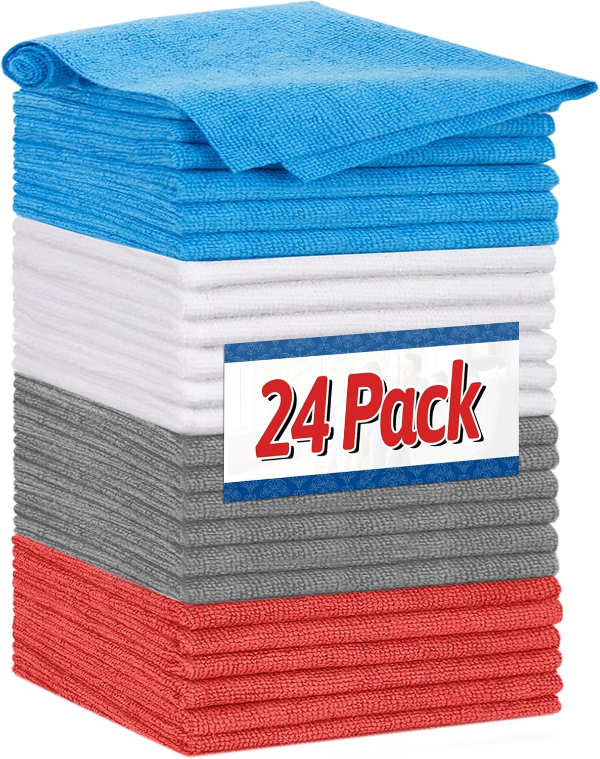 FIXSMITH Shop Towels, Pack of 200, Grey Microfiber Cleaning Cloth Bulk, Microfiber Towels for Cars, All-Purpose Absorbent Cleaning Rags, Dust Cloth for Automotive, Mechanic, Garage, 11.5 x 11.5 inch