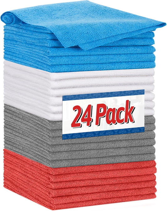 FIXSMITH Shop Towels, Pack of 200, Grey Microfiber Cleaning Cloth Bulk, Microfiber Towels for Cars, All-Purpose Absorbent Cleaning Rags, Dust Cloth for Automotive, Mechanic, Garage, 11.5 x 11.5 inch