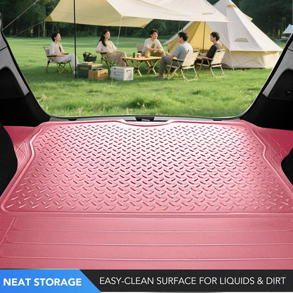 PIC AUTO Heavy Duty Cargo Liner, Trimmable All-Weather Rubber Trunk Mat for Cars, SUVs, Vans & Trucks, Anti-Slip Backing, Durable Protection, Large, Black
