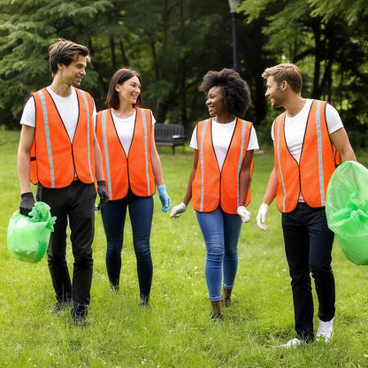 KAYGO High Visibility Safety Vest 1-Inch Reflective Strips Front/Back, KG0008, Breathable Mesh, One Size, Unisex