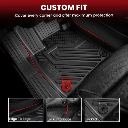 LASFIT Full Set Floor Mats for Honda CR-V 2026 2025 2024 2023 (Gasoline & Hybrid & e:FCEV), All Weather TPE Custom Fit Floor Liners 1st & 2nd Row & Seat Back Mat & Cargo Mat (Upper Position)