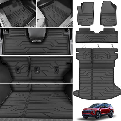 KARPAL Floor Mats for 2007-2013 Chevy Silverado & GMC Sierra 1500 Crew Cab / 2007-2014 2500/3500 HD(Footwell Coverage), All-Weather TPE Custom Fit Floor Liners Car Accessories