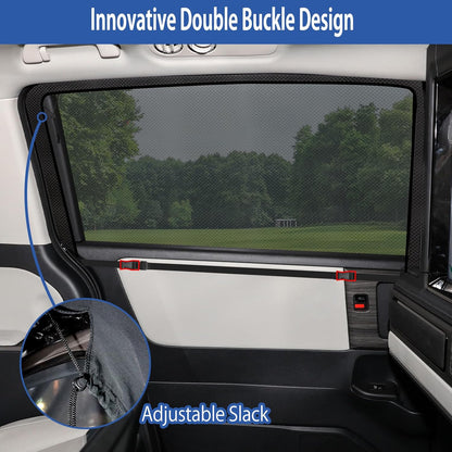 Car Window Shades(2 Pack)-Side Window Sun Shades, UV Protection Breathable Spandex Baby Window Covers, Universal Fit Most of Cars, Protect Privacy for Family-(27.2"x39.8"), Black