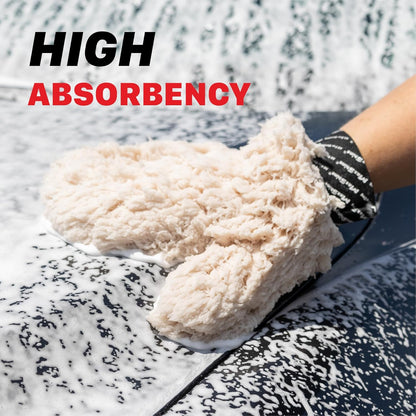 Maxshine Universal Ultra-Plush Microfiber Car Wash Mitt with Thumb – Super Absorbent, Ultra-Soft Wash Mitt for Scratch-Free Car Washing – Comfortable, Washable & Reusable Mitt for Auto Detailing