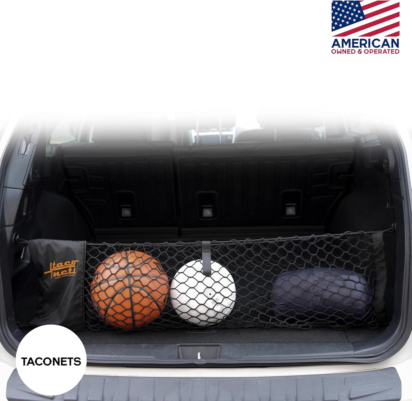 TacoNets Envelope Cargo Net for GMC Sierra & Chevy Silverado - Fits 2013-Current - Upgraded 5mm Bungee - Integrated Storage Bag - Heavy Duty Carabiners - Designed in USA