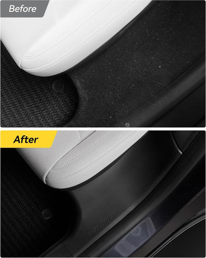 3W Tesla Model Y Juniper 9PCS Door Sill Protector 2025 2026 5 Seat (Not Standard/Original Tailgate Sill) Front,Rear, Rear Bumper,Trunk,Door Entry Guard, Anti-dust Cover,Edge Guards,Model Y Accessories