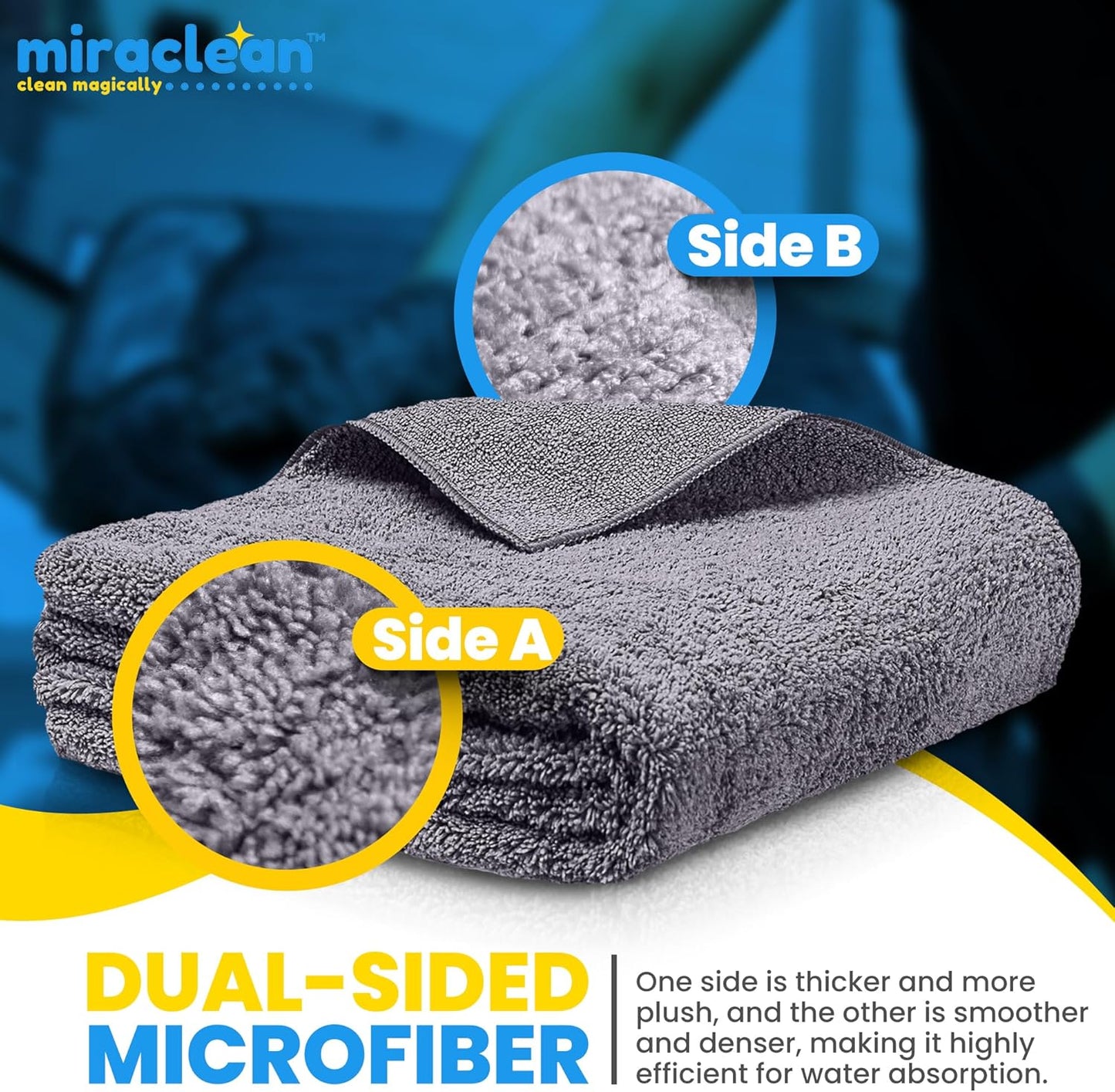 Microfiber Towels for Cars - 15.7" x 15.7" inches, Highly Absorbent Professional Grade Drying Towel Set for Superior Cleaning and Drying Performance - Car Drying & Kitchen Towel - Pack of 3