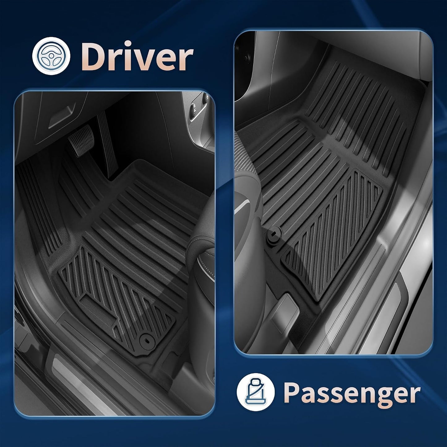 2026 Palisade Floor Mats Only Hybrid 7-Seat All Weather TPE Cargo Mat with Backrest Mat for Hyundai Palisade Accessories 2026 SEL/SEL Premium/Limited/Calligraphy