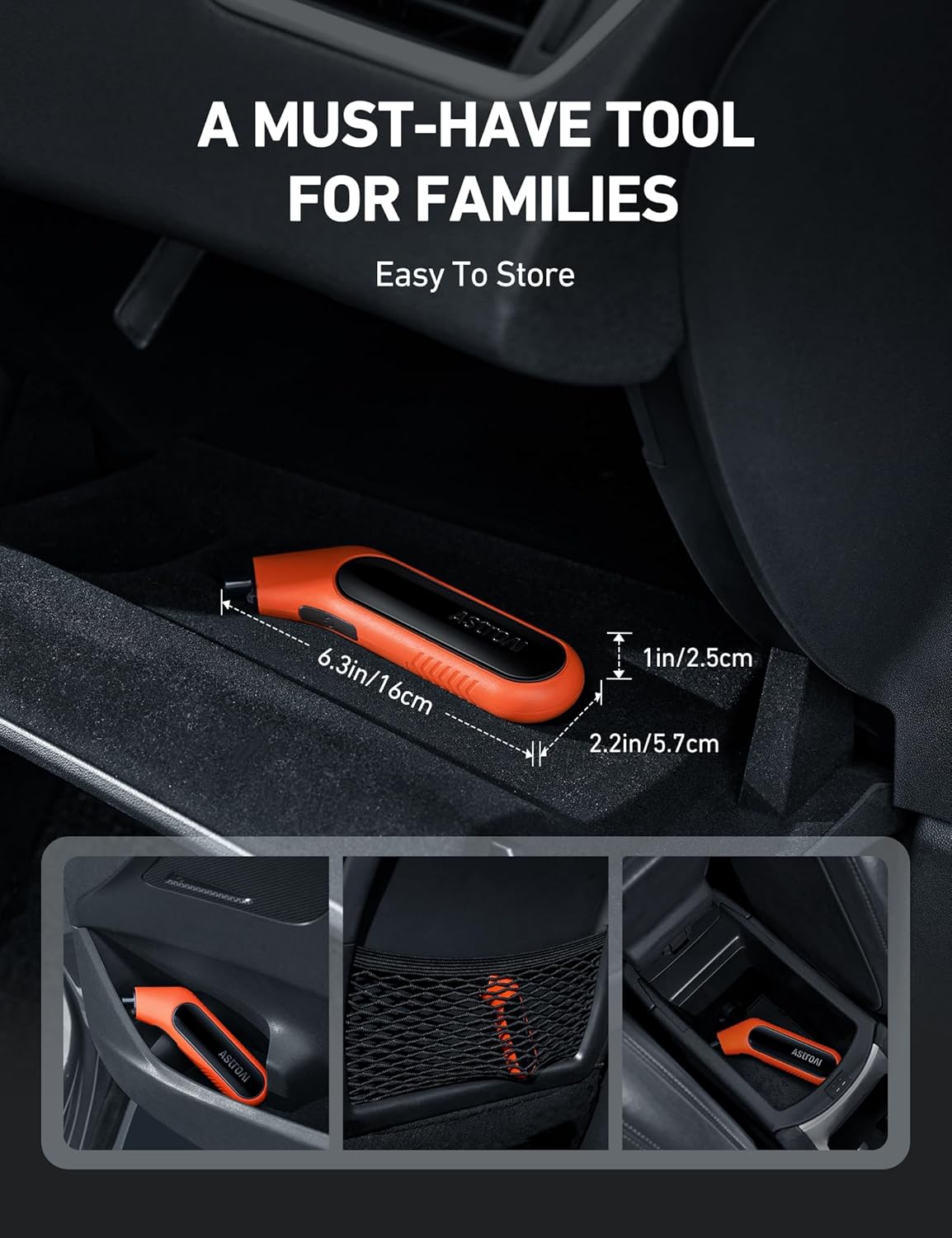 AstroAI Digital Tire Pressure Gauge 3-300PSI Calibrated to ANSI B40.7 Grade 2A (0.5%), Backlight and Flashlight, Presta Valve Adaptor Included, 4 Units, AAA Batteries, Orange