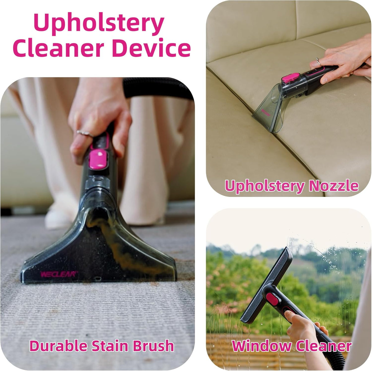 WECLEAN C1 Portable Extractor for Couch and Carpet Cleaner Upholstery Cleaner with Deep Cleaning Solution