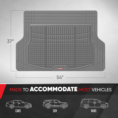 Motor Trend Premium FlexTough All-Protection Cargo Mat Liner – w/Traction Grips & Fresh Design, Heavy Duty Trimmable Trunk Liner for Car Truck SUV, Black (OF-985-BK)