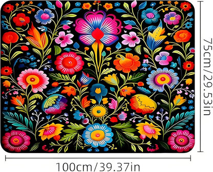 Universal Car Trunk Mat 29" x 39",Purple Colorful Flowers All Weather Trunk Protection Cargo Liner, Durable Cargo Mat Rear Trunk Liner,Stylish Vehicle Interior Accessories Suitable for Most Car Models