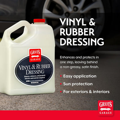 Griot's Garage Vinyl and Rubber Dressing for Car Detailing, Exterior and Interior Auto Cleaner and Protectant for for Plastic, Trim, Tires, and More, 10981, 22oz