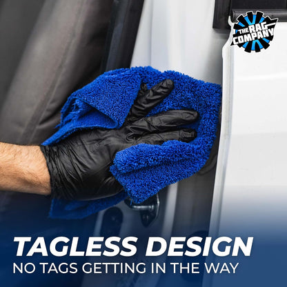The Rag Company - Creature Edgeless Auto Detailing Towels (10-Pack) Professional 70/30 Blend, Dual-Pile Plush Microfiber, Buffing & Polishing, 420gsm, 16in x 16in, Black