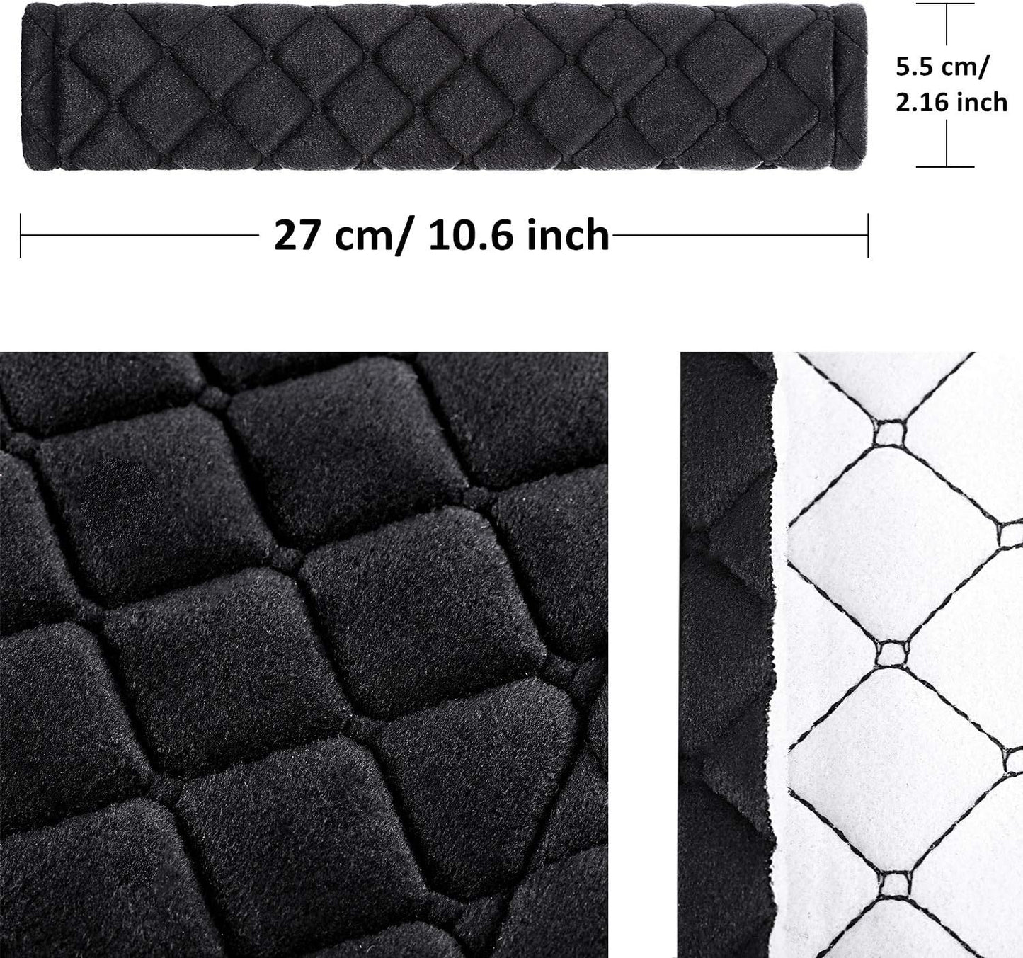 Tatuo 4 Pack Seat Belt Cover Extra Long Seat Belt Pads for Car Soft Comfort Shoulder Strap Covers Harness Pads Helps Protect Your Neck and Shoulder(10.6 Inch,Black)