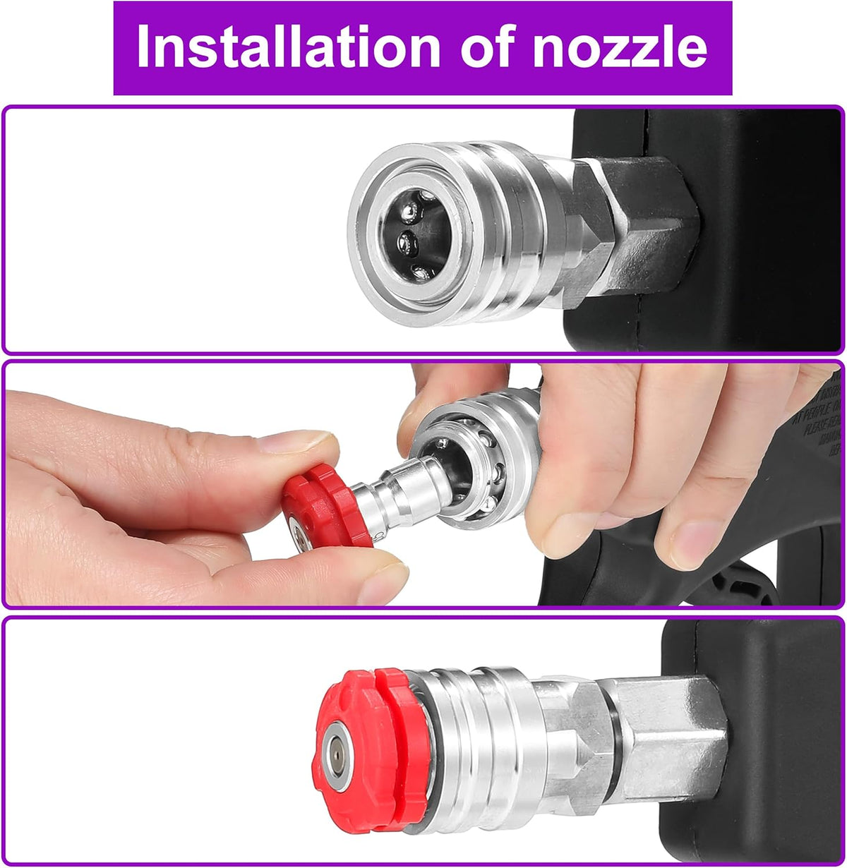 PWACCS Foam Cannon Dual Connector, Pressure Washer Car Wash Foam Gun, Short Power Washer Gun Kit with Dual-Connector Accessory, 1/4" Quick Connector, 1.5 Liter, 4000 PSI