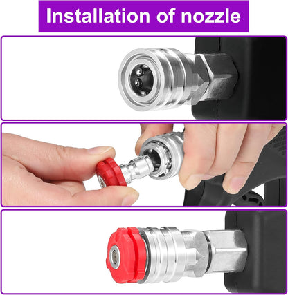 PWACCS Foam Cannon Dual Connector, Pressure Washer Car Wash Foam Gun, Short Power Washer Gun Kit with Dual-Connector Accessory, 1/4" Quick Connector, 1.5 Liter, 4000 PSI