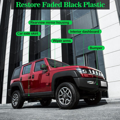 NADAMOO Plastic Restorer for Cars - Back to Black Ceramic Trim Restorer - Automotive DIY Kit for Exterior & Interior Plastic, Bumpers, Vinyl - Instant Black & 6-Month Protection, 30ml with Applicator