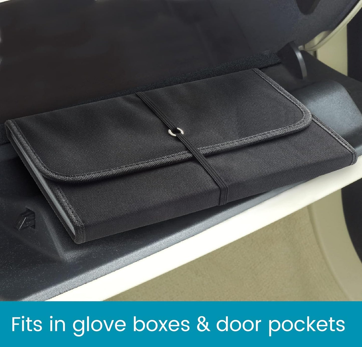 High Road Glove Box Organizer - Insurance and Registration Holder for Car Documents and Paperwork - Expandable Front Seat Organizer with Card Pockets
