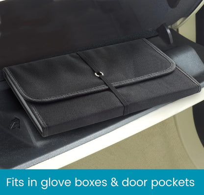 High Road Glove Box Organizer - Insurance and Registration Holder for Car Documents and Paperwork - Expandable Front Seat Organizer with Card Pockets