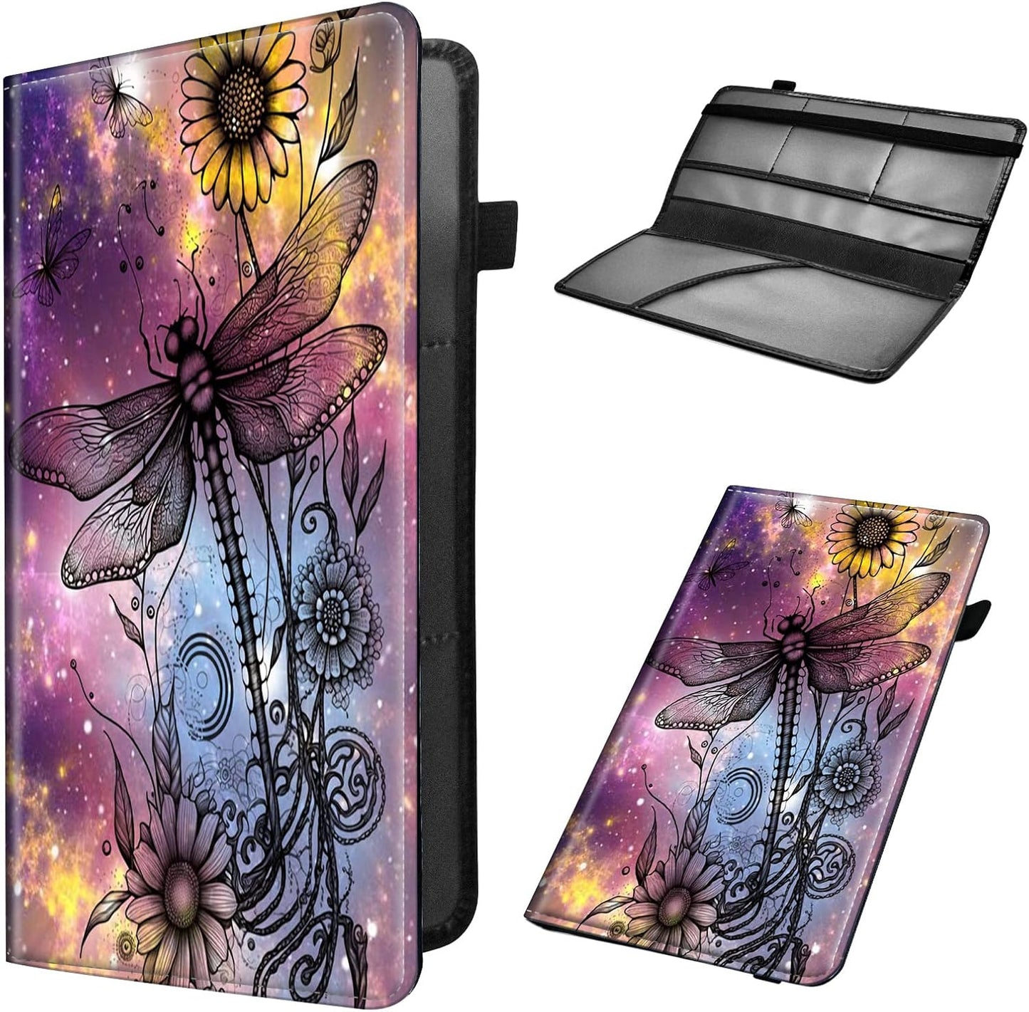 Car Registration and Insurance Holder, Leather Car Glove Box Organizer, Cool Car Accessories for ID, Driver's License Cards & Essential Document, business cards, Men&Women, Retro Audio Cassette