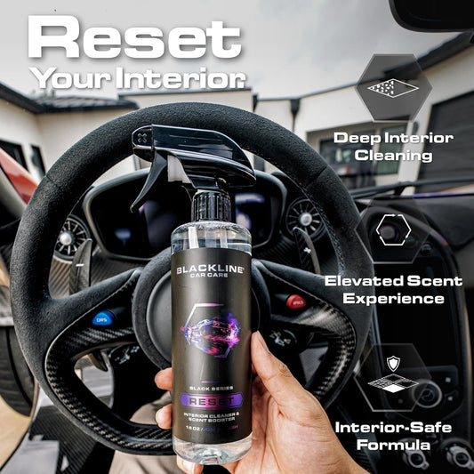 Blackline Luxury Scented Leather Interior Car Cleaner Reset Deep Cleans & Deodorizes All Surfaces, pH-Neutral High-Foam Formula, Long-Lasting Premium Fragrance and Deodorization for Car - Wild Cherry