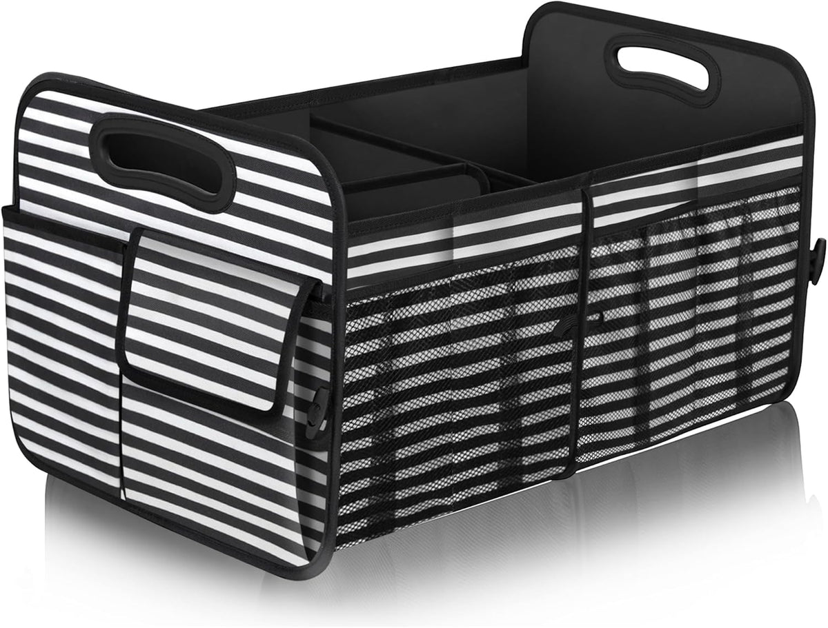 Femuar Car Trunk Organizer with Large Capacity Waterproof Car Accessories for Women & Men, Collapsible Trunk Organizer for Suv/Jeep/Sedan,Tools (Black, Standard)