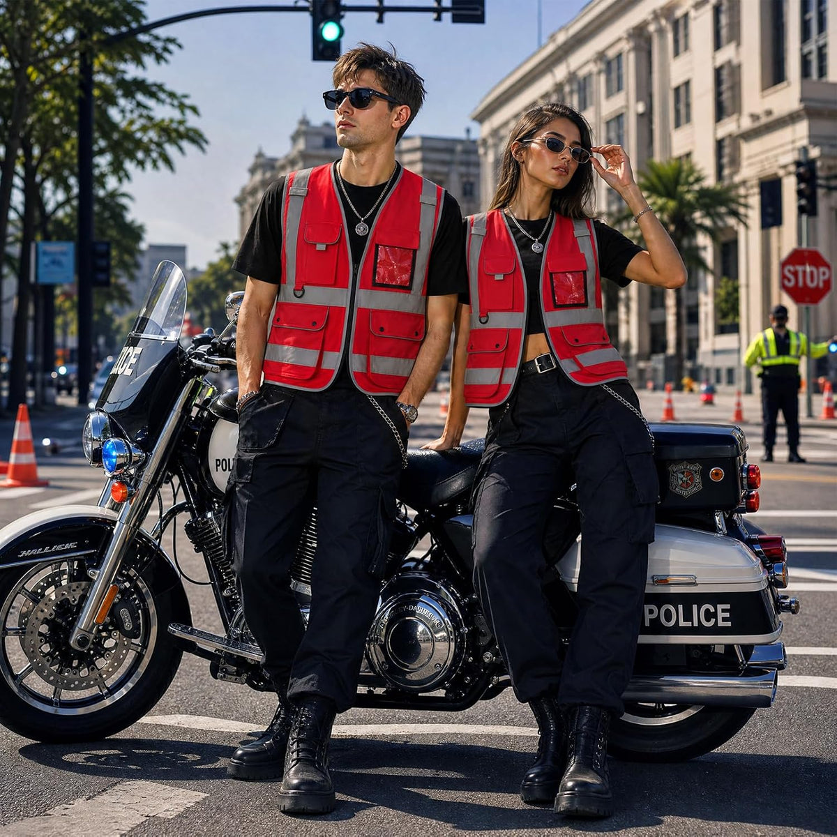 XIAKE Reflective Safety Vest for Men & Women High Visibility Class 2 Vest with Pockets Meets ANSI Standards