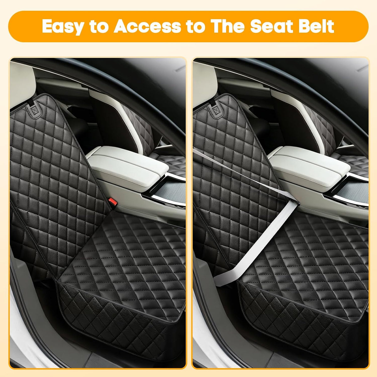 PETICON Waterproof Front Seat Car Cover 2 Pack, Full Protection Dog Car Seat Cover with Side Flaps, Nonslip Scratchproof Captain Chair Seat Cover Fits for Cars, Trucks, SUVs, Jeep, Black