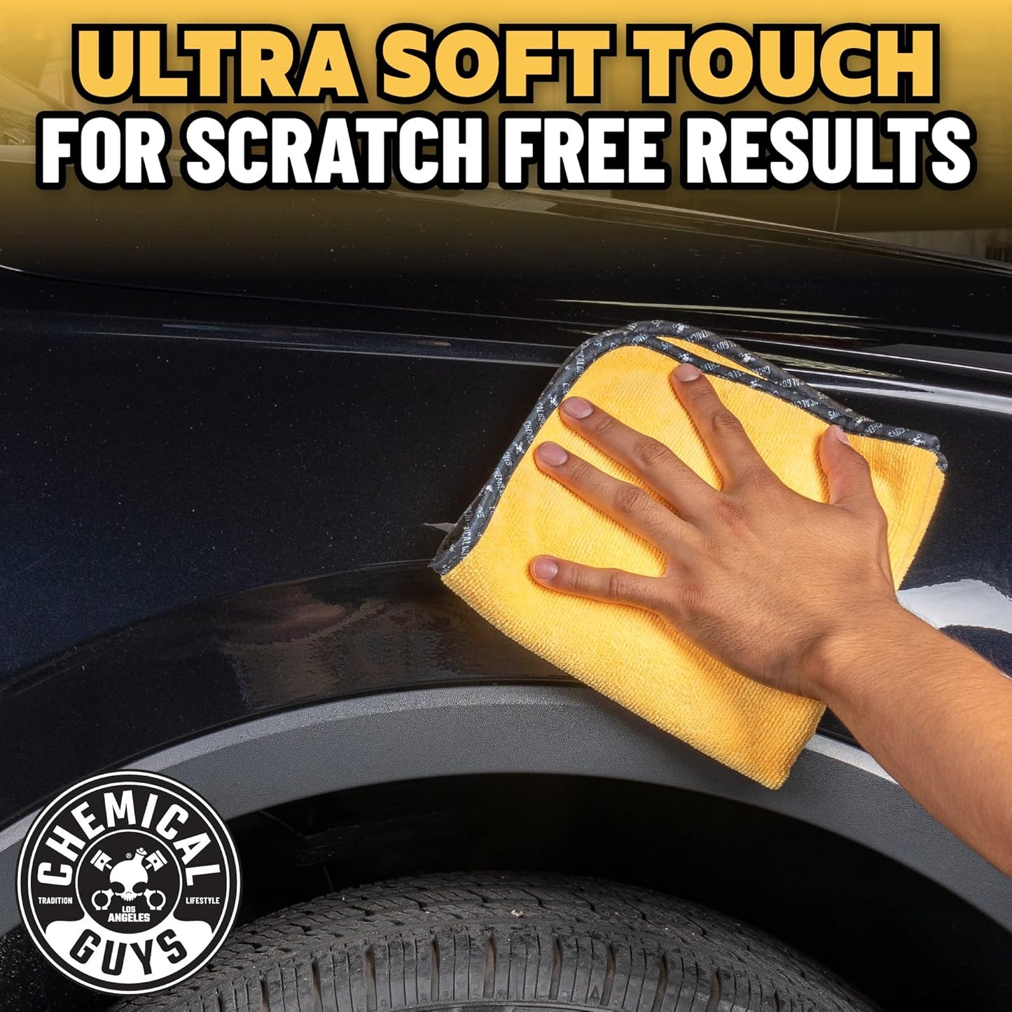 Chemical Guys Professional Grade Premium Microfiber Towels for Cars, Gold, 24" x 16", Ultra-Soft and Scratch-Free Car Detailing Cloths for Trucks, Motorcycles, and More - 6 Pack