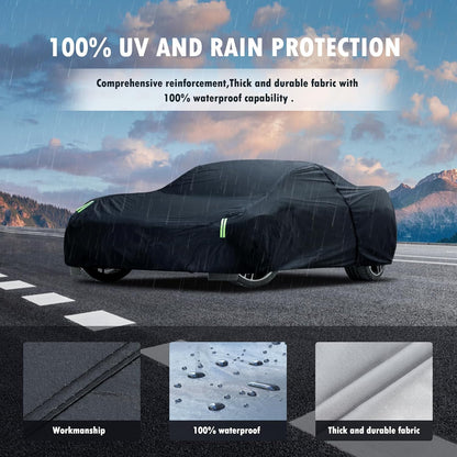 Car Cover Custom Fit for Toyota Corolla 2000-2025, Honda Civic 1991-2025, Waterproof All Weather Full Exterior Cover Rain Sun Protector Car Cover with Door Zipper