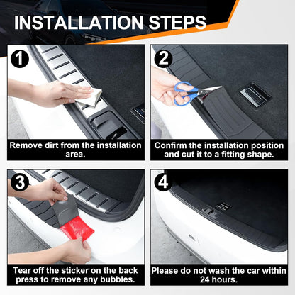 SINGARO Car Rear Bumper Protector, 42inch x3.4inch Car/SUV Universal Rubber Anti-Scratch Trunk Exterior Accessories