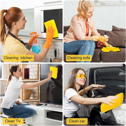 Tallew 40 Pcs Microfiber Towels:16"x16" Microfiber Drying Towels Bulk Micro Fiber Car Cleaning Cloth for Cars Drying Washing Polishing Office Windows Cleaning Household Supplies (Yellow)