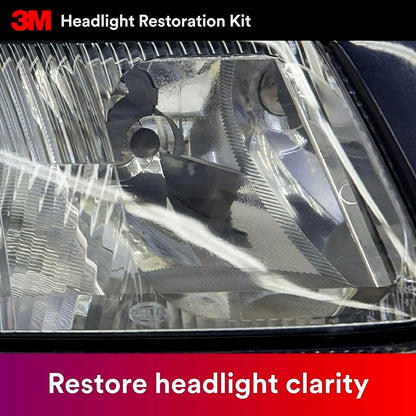 3M Auto Restore and Protect Headlight Restoration Kit, Use On Plastic Lenses, Headlights, Taillight, Fog Lights and More, Includes Sanding Discs, Headlight Clear Coat Wipes, Foam Pad and Glove (39194)