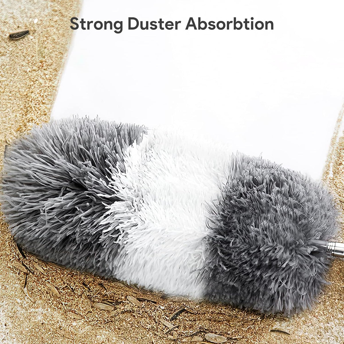 DELUX Microfiber Feather Duster Extendable Duster with 100 inches Extra Long Pole, Bendable Head & Long Handle Dusters for Cleaning Ceiling Fan, High Ceiling, Blinds, Furniture & Cars Gray