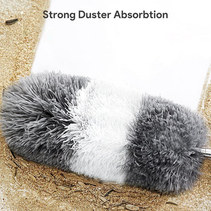 DELUX Microfiber Feather Duster Extendable Duster with 100 inches Extra Long Pole, Bendable Head & Long Handle Dusters for Cleaning Ceiling Fan, High Ceiling, Blinds, Furniture & Cars Gray